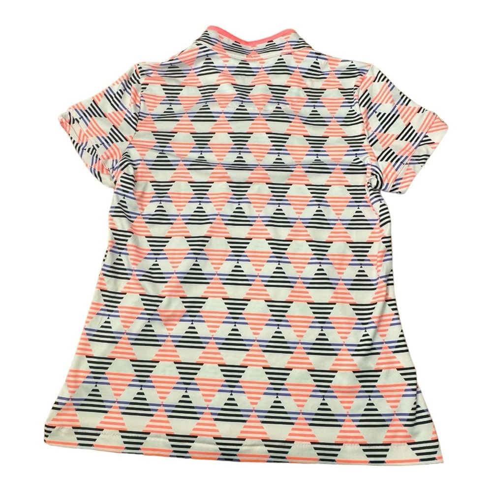 Tail Short Sleeve White Pink Black Geometric Zip Golf Activewear Women’s Size S